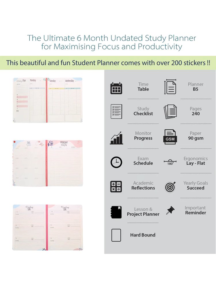 B5 Hard Bound Bright Future Study Planner