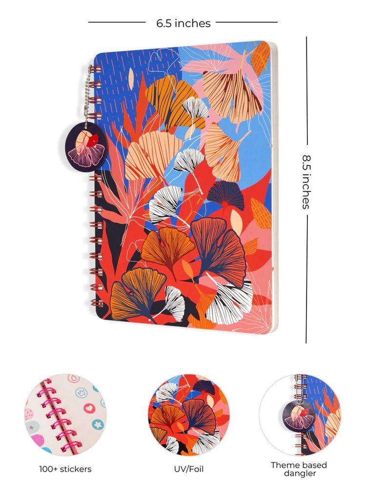 B5 Hard Bound Power Petals Wiro Notebook