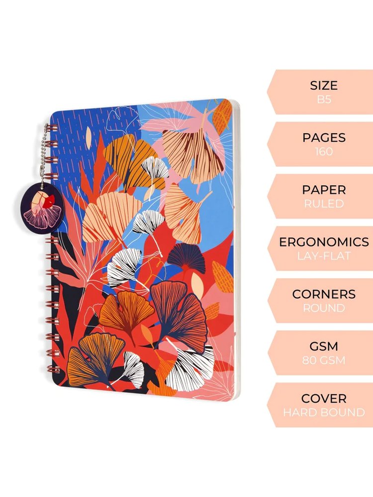 B5 Hard Bound Power Petals Wiro Notebook
