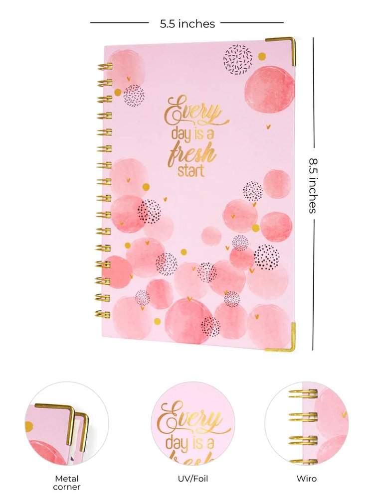 A5 Hard BoundFresh Start Daily Planner