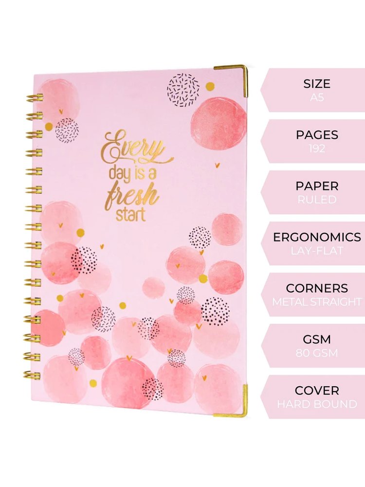 A5 Hard BoundFresh Start Daily Planner