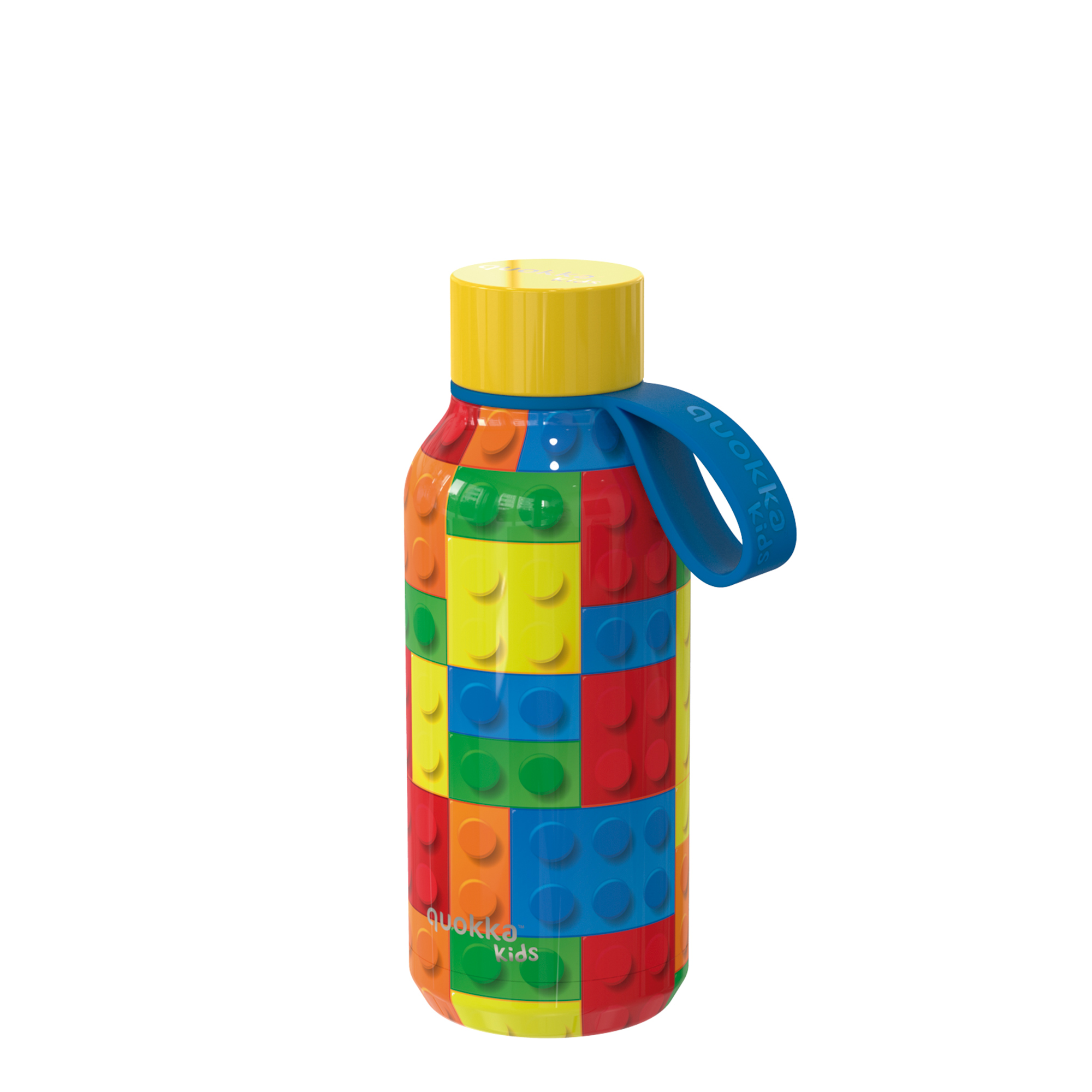 QUOKKA KIDS THERMAL SS BOTTLE SOLID WITH STRAP COLOR BRICKS 330 ML