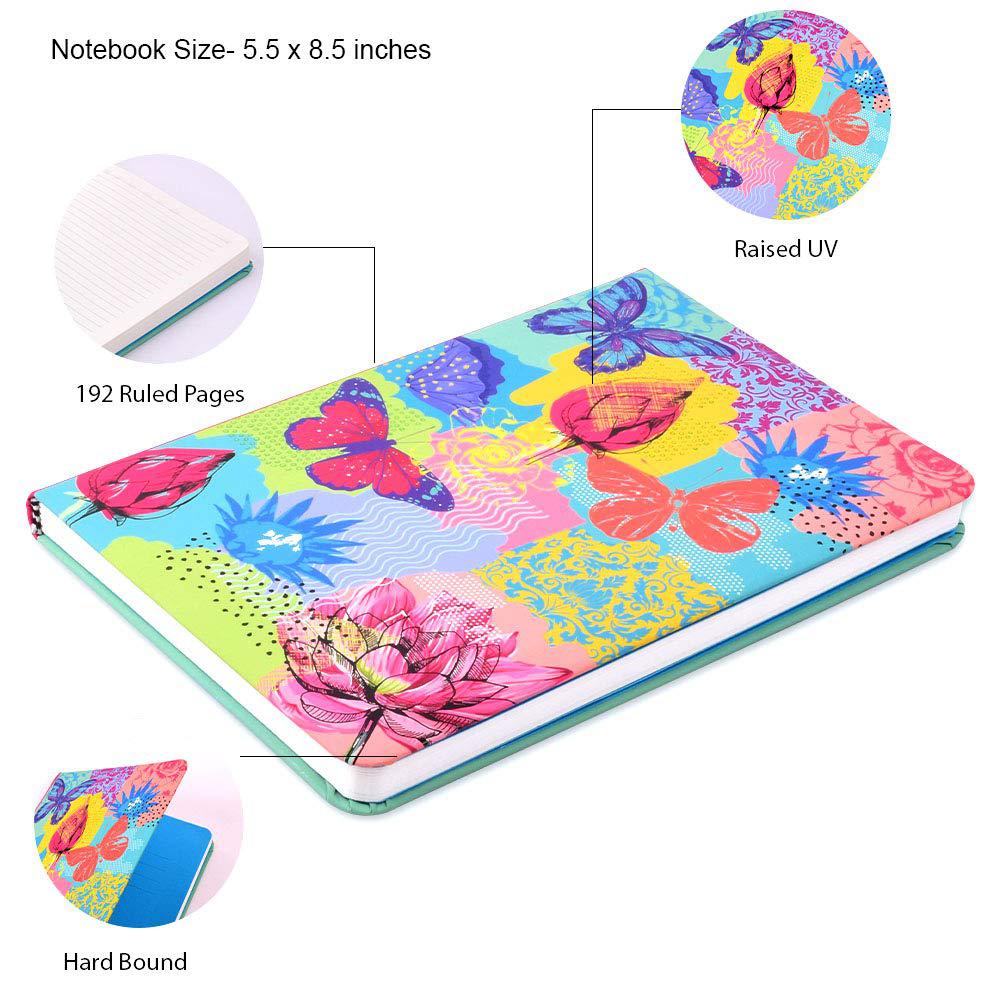 دفتر تصميم الفراشات والورود