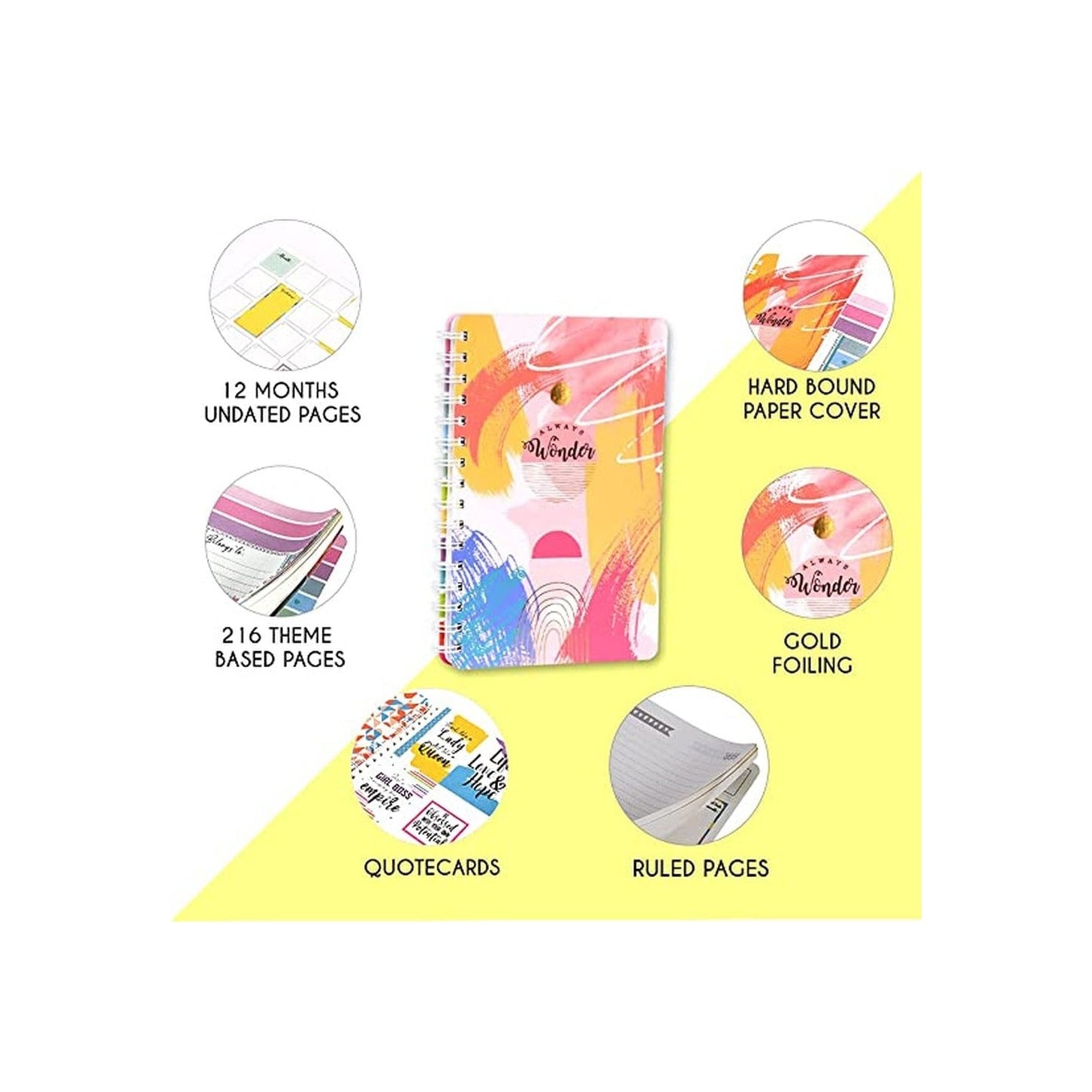 مخطط سنوي حجم A5 - تصميم السعادة في الالوان