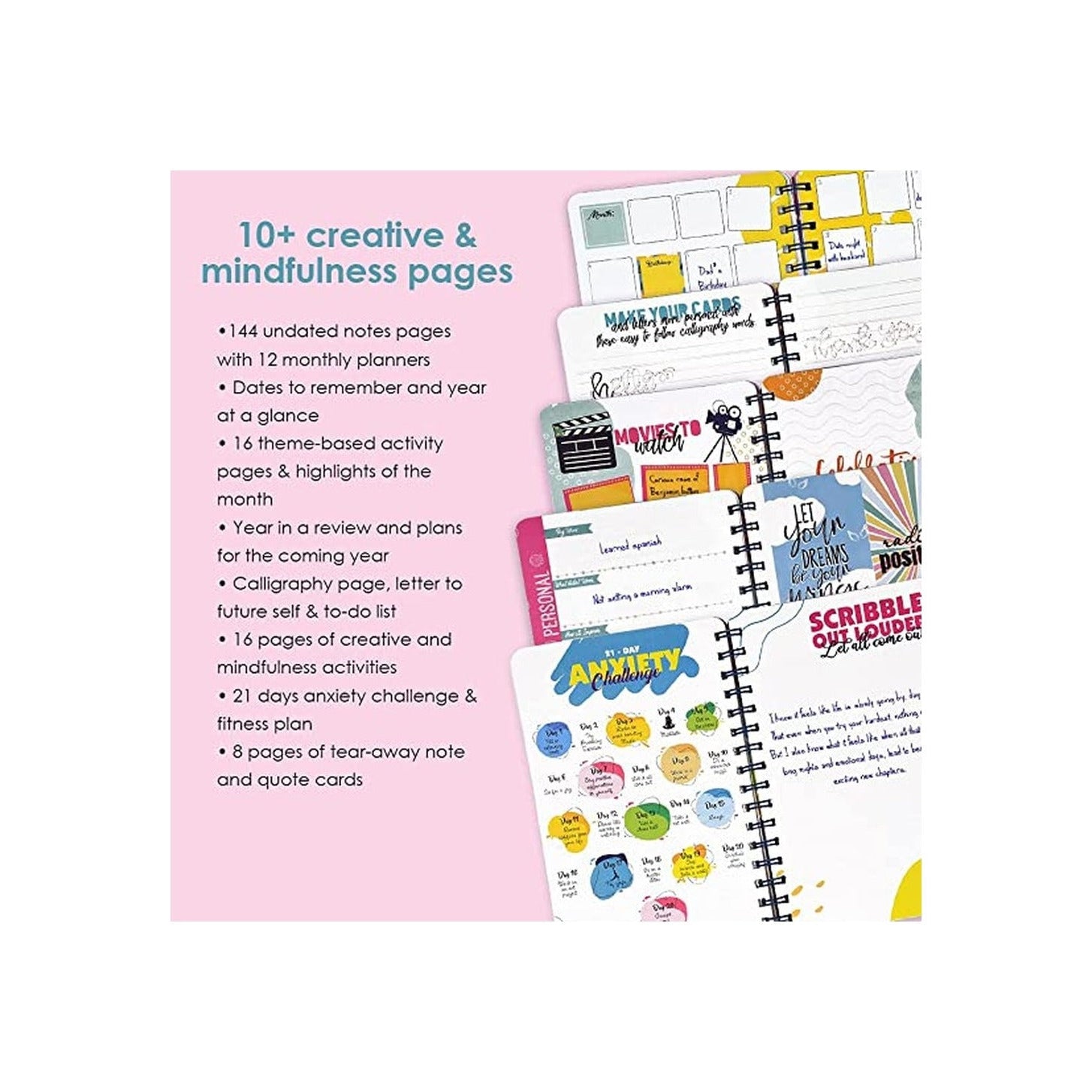 مخطط سنوي حجم A5 - تصميم السعادة في الالوان