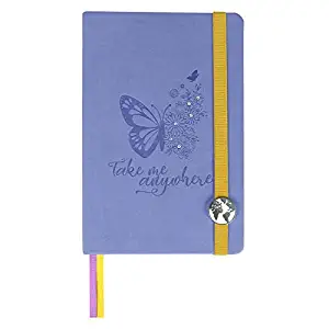 مخطط حجم A5 "بدون تاريخ" العيش بالأحلام - لون لافندر مع مطاط جانبي