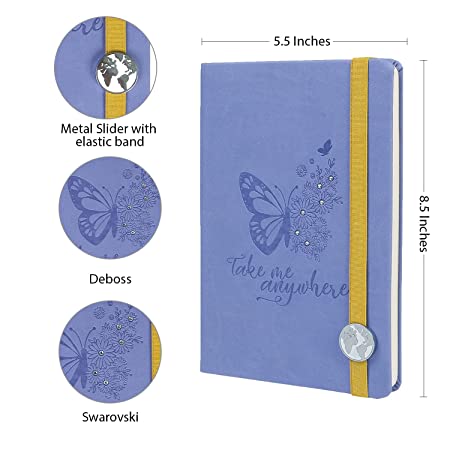 مخطط حجم A5 "بدون تاريخ" العيش بالأحلام - لون لافندر مع مطاط جانبي