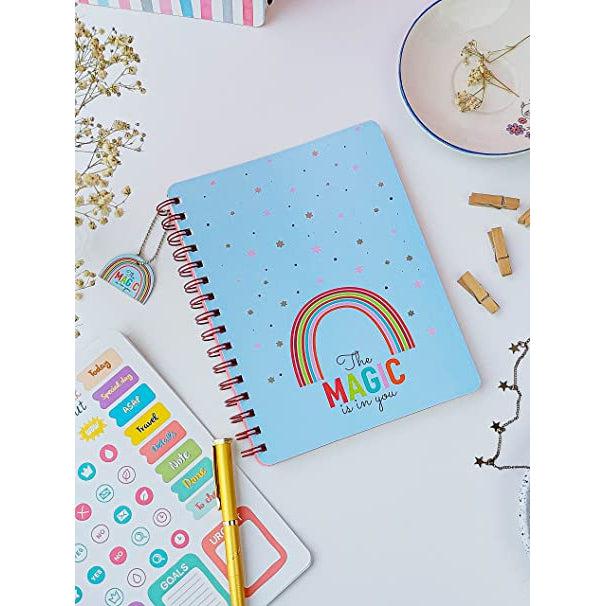 مخطط سلك حجم B5 "بدون تاريخ" - تصميم الوان قوس القزح