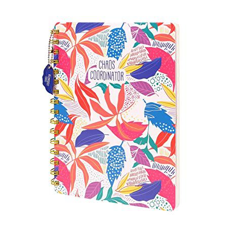 دفتر سلك حجم B5 - تصميم أوراق الشجر الملونة