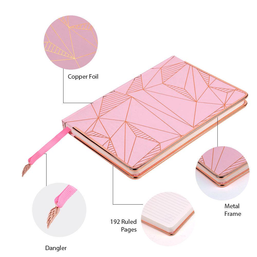 Woodrose Hardbound Diary With Metal Frame