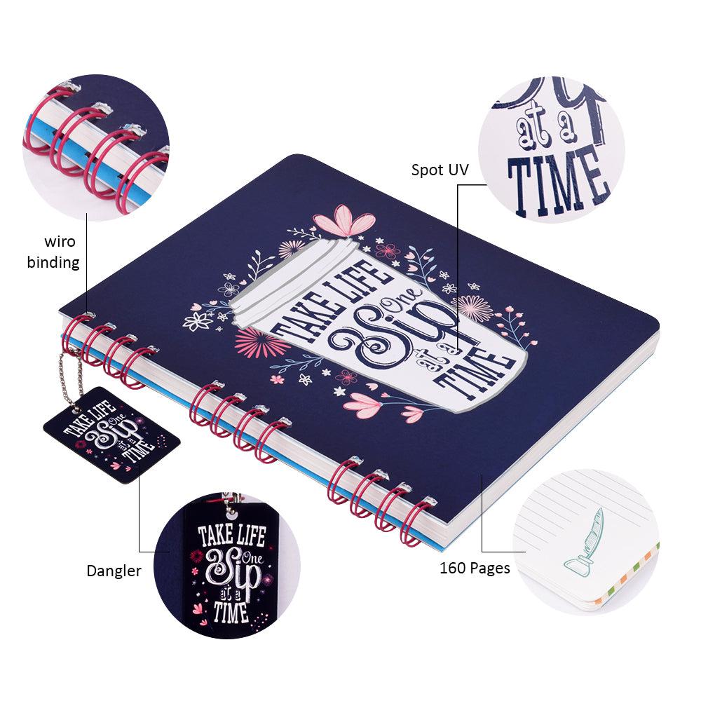 Doodle Morning Glory Wire Notebook