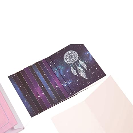 Doodle Celestial Universe Set of 12 Notecards With Envelope