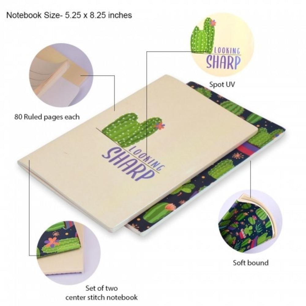 Cactus Cart Notebook (Set Of 2 Diaries)