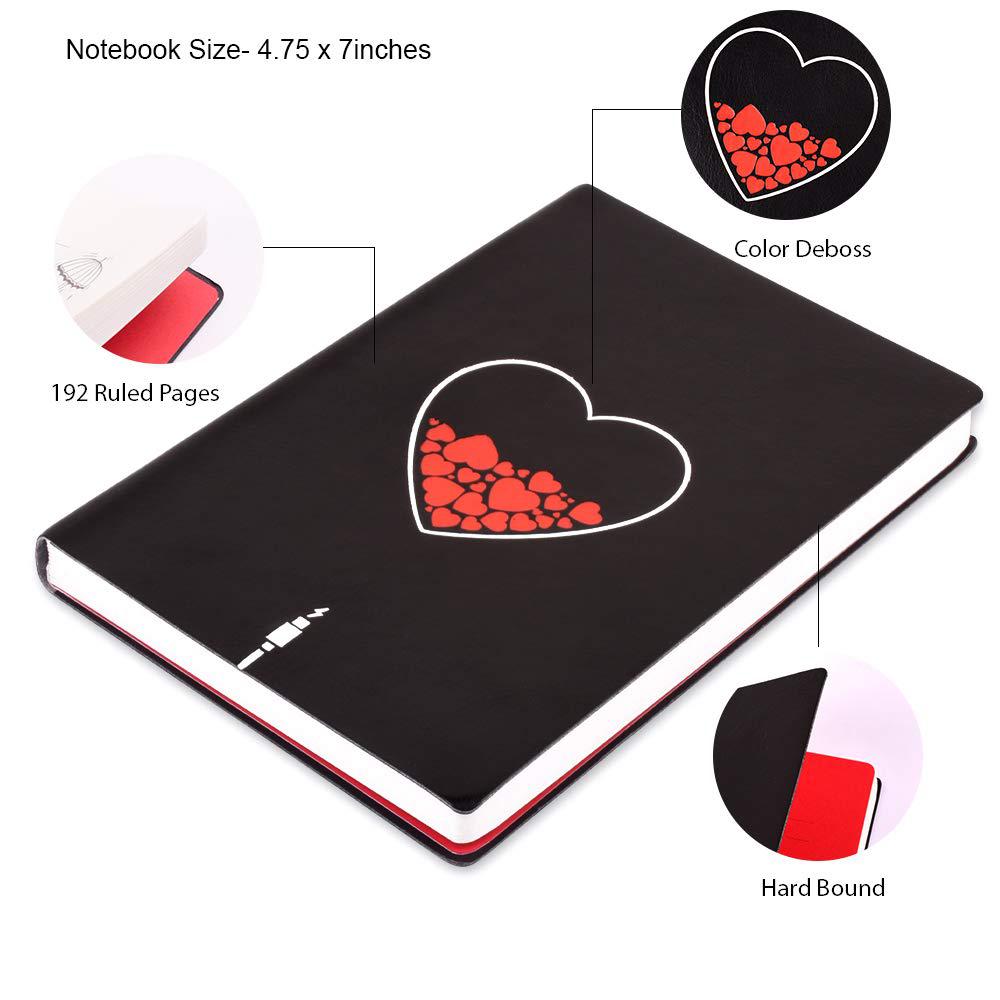 دفتر قلب الحب لون أسود