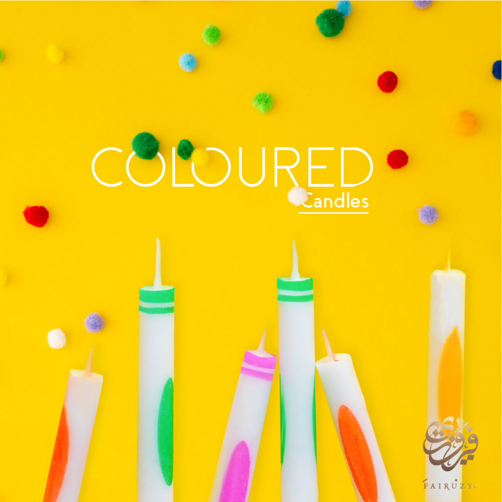 شموع أقلام التلوين بشعلة ملونة