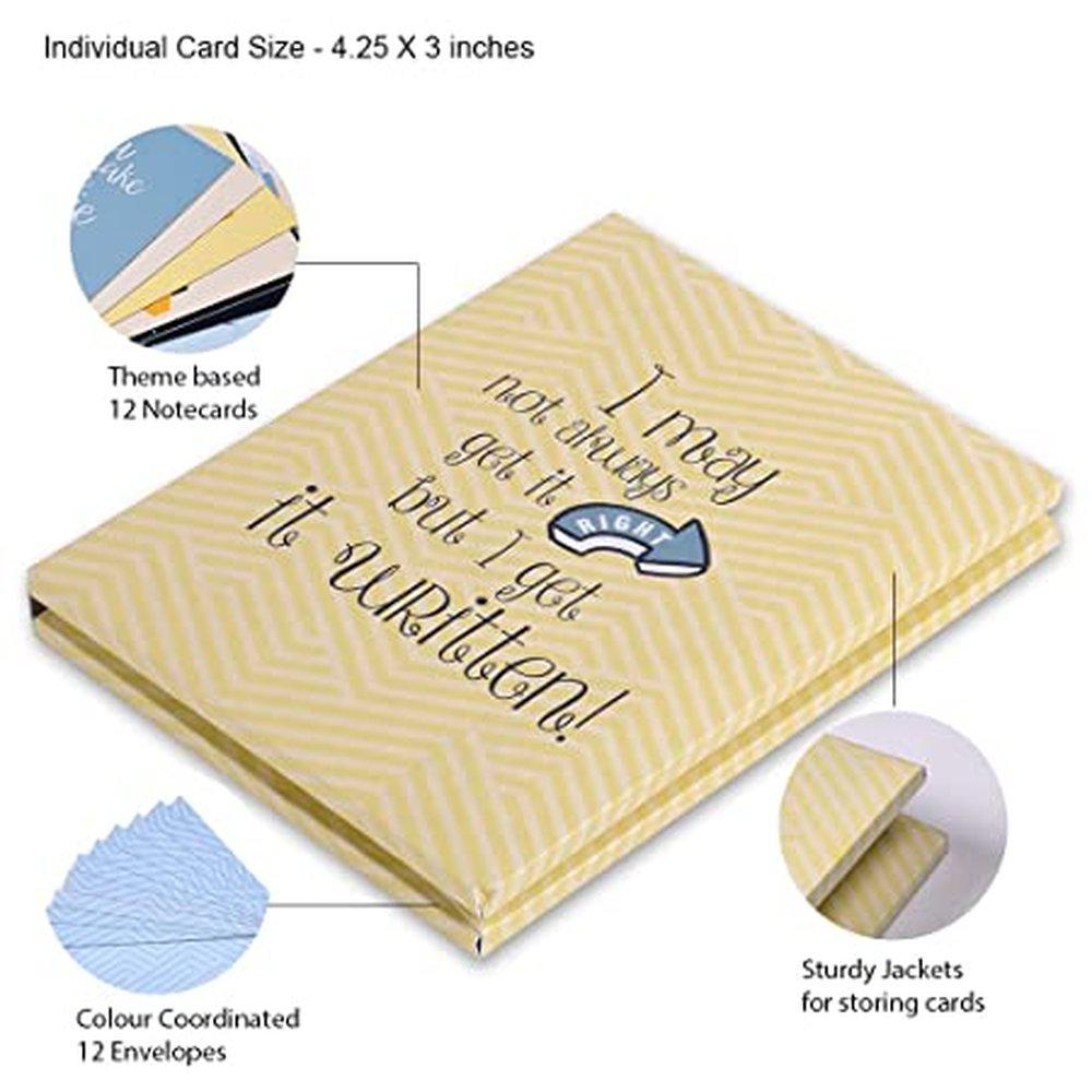 مجموعة من 12 بطاقة مع مغلف لكتابة الرسائل