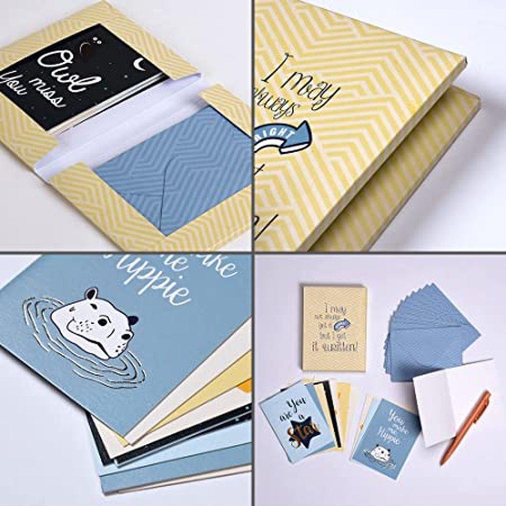 مجموعة من 12 بطاقة مع مغلف لكتابة الرسائل