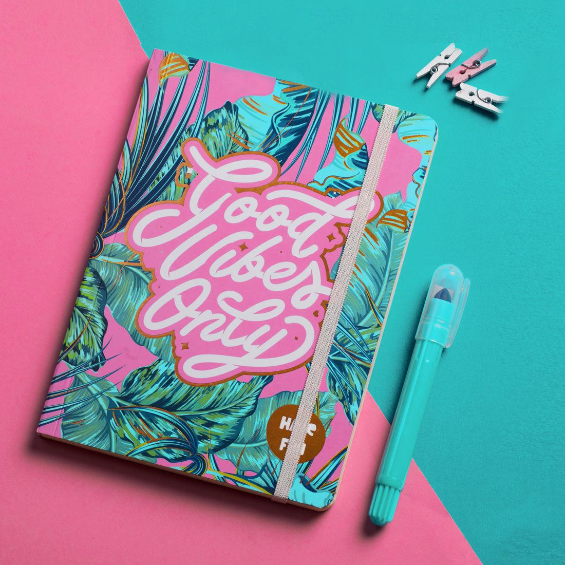 Good Vibes Rubber Band Notebook A5