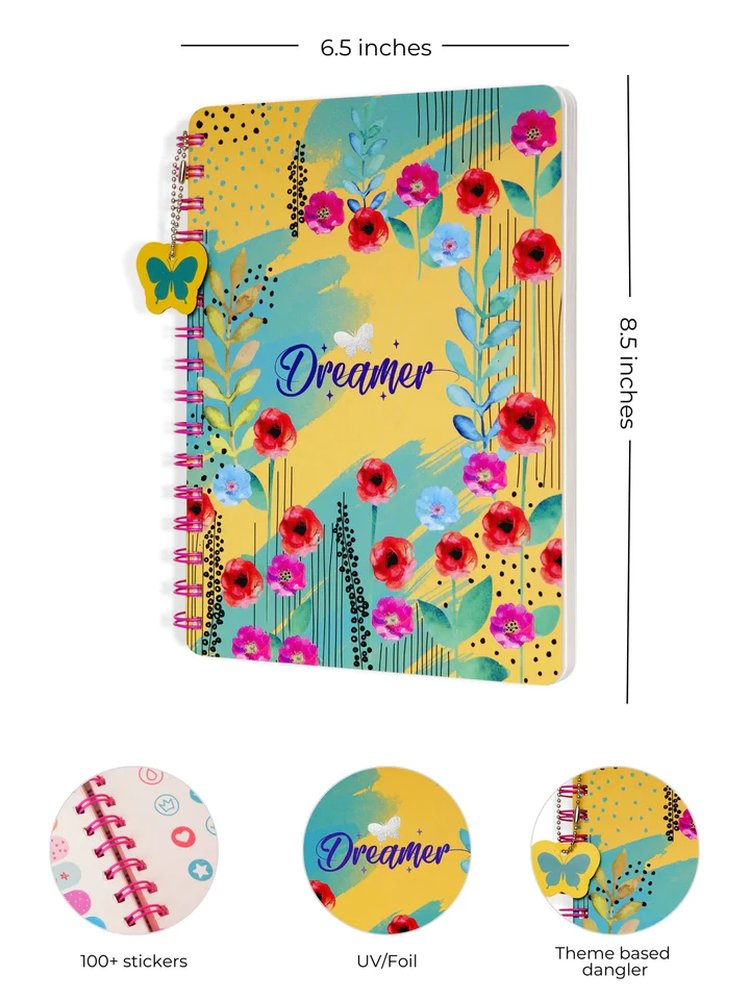 B5 Hard Bound Flower Fun Wiro Notebook