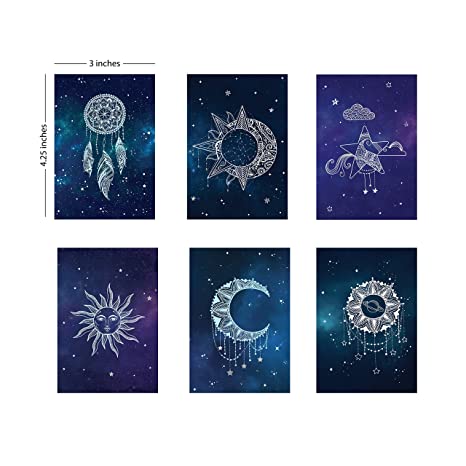 مجموعة من 12 بطاقة هدية مع مغلف - تصميم الكواكب