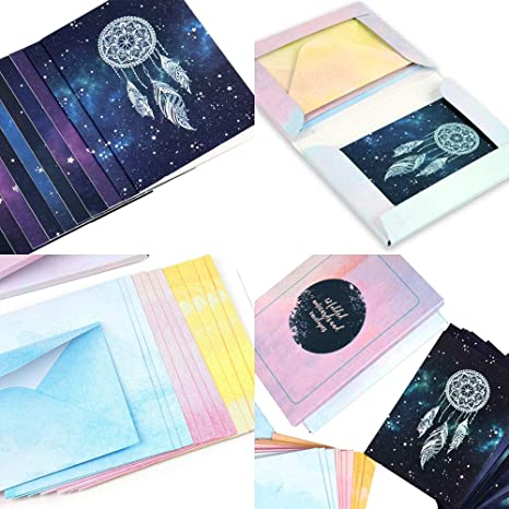 Doodle Celestial Universe Set of 12 Notecards With Envelope