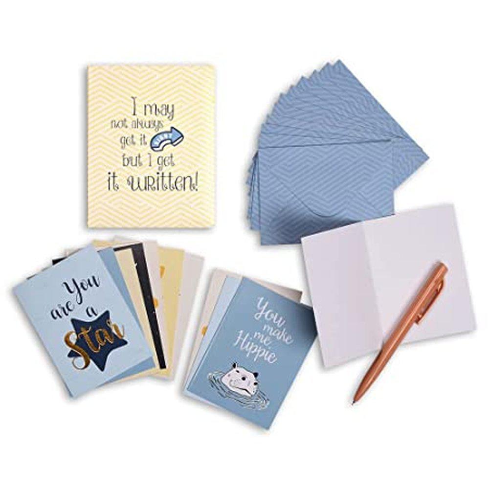 Doodle Set of 12 Notecards With Envelope for Greeting