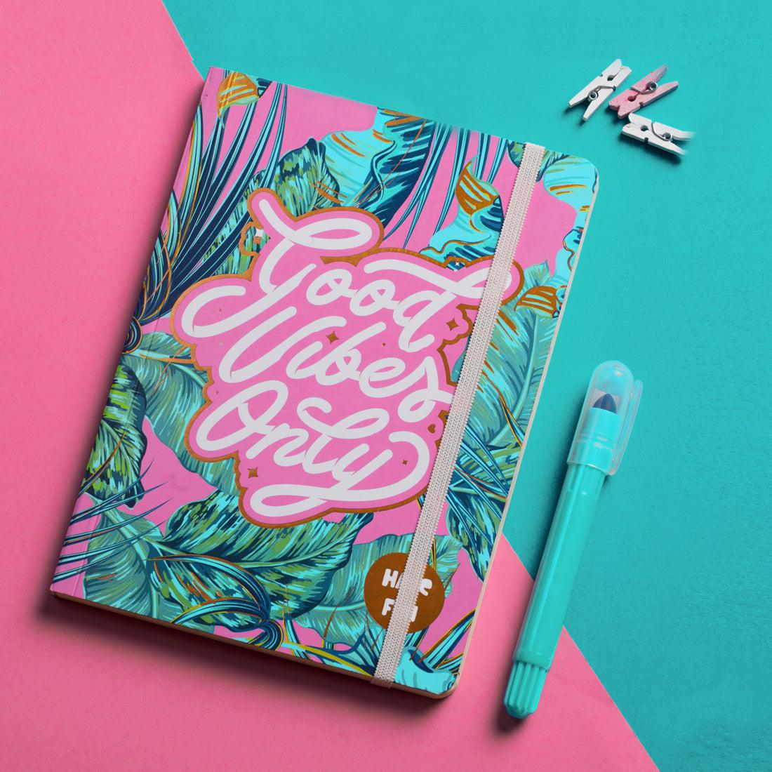 Good Vibes Rubber Band Notebook A6