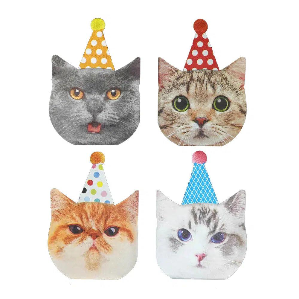 Party Cats Shaped paper napkins (16 packs )